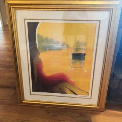 Yellow girl  lithigraph Emile Bellel