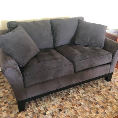 Grey Suede Loveseat