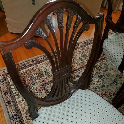 Wheat back Hepplewhite dining chairs x 8
