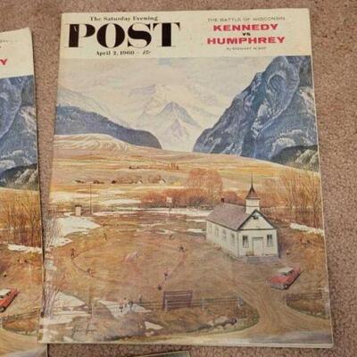 #1618 â€¢ 3 Vintage Magazines  Includes 2 1960 Saturday Evening Post and 1943 Life Magazine. 