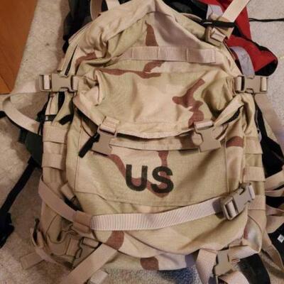 #1400 â€¢ Backpack, Hiking Bags, And US Army Assault Pack