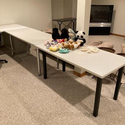 2 tables and plush