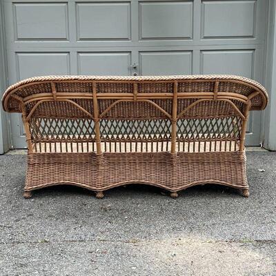 PALACEK WICKER TABLE | Side table with lower shelf; h. 23 x 27 x 21 in.