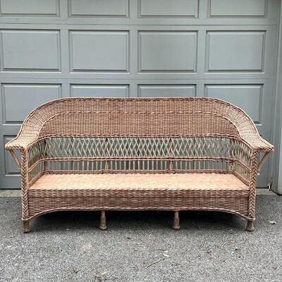 PALACEK WICKER TABLE | Side table with lower shelf; h. 23 x 27 x 21 in.