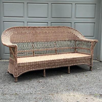 PALACEK WICKER TABLE | Side table with lower shelf; h. 23 x 27 x 21 in.