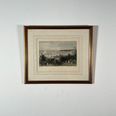 W.H.BARTLETT ENGRAVING | The Narrows from Staten Island"; overall h. 11 x 13 in. (framed)