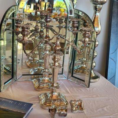 Silverplated candelabra