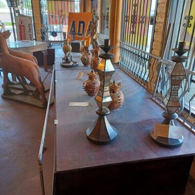 Mercury glass candle stand