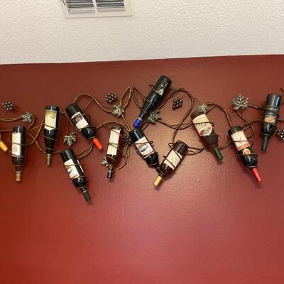 Wall mount wine bottle holder