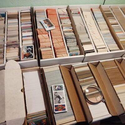 Boxes and boxes of baseball cards.