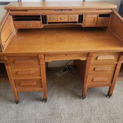 Wooden Roll Top Desk