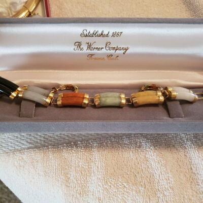 Warner Company Gold/Semi Precious Stones Bracelet & Earrings
