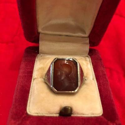 Carved Carnelian Men's Ring