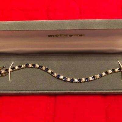 Blue & White sapphire tennis bracelet