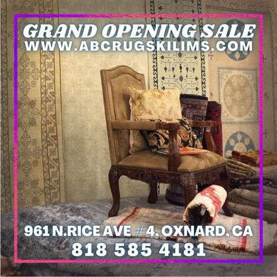 https://abcrugskilims.com/
GRAND OPENING SALE 50 - 70% OFF
Grand Opening: AUGUST 23 - 2022
961 N, Rice Ave. Unit # 4, Oxnard, CA 93030...
