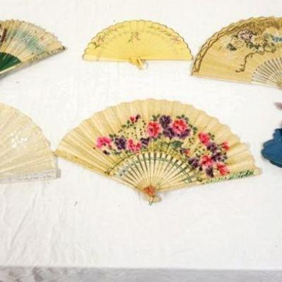 1070	GROUP OF 6 ANTIQUE FANS, ONE ZIEGFELD FOLLIES NEW AMSTERDAM THEATRE
