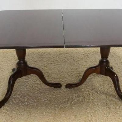 1003	CHARTER HOUSE BY KITTINGER DINING ROOM TABLE W/2 LEAVES, APPROXIMATELY 69 IN X 44 IN X 30 IN HIGH, LEAVES ARE 18 IN
