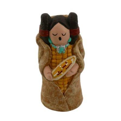 Handmade Navajo corn maident figurine