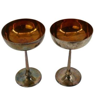 Antique metal goblets