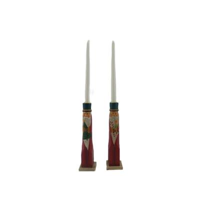 Santa Claus folk art candlesticks