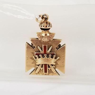 14k Masonic cross pendant