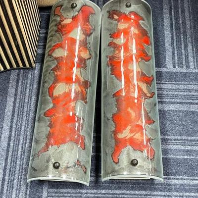 Set of Glass Sconces $100.00 for the set 
24Hx7Wx4.5D
