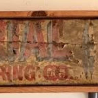 Vtg. double sided construction barricade