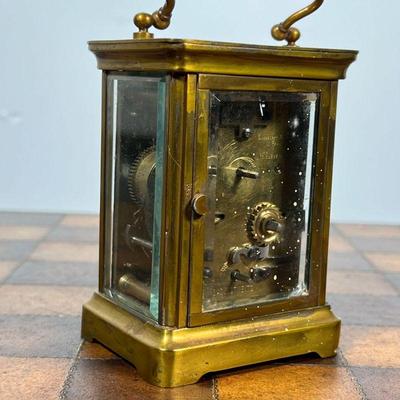 DUVERDREY & BLOQUEL CARRIAGE CLOCK  |  French carriage clock of small size with a brass case, 2 adjustments, the back plate with...