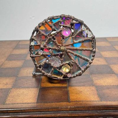 FANTASY GLASS KALEIDOSCOPE  |  Lesley and Obe 1987 Made in USA - h. 12 x dia. 5.5 in.