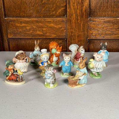 (11pc) CERAMIC ANIMAL FIGURINES  |  Including Goebel and Beswick / F. Wayne & Co. Beatrix Potter figures and others