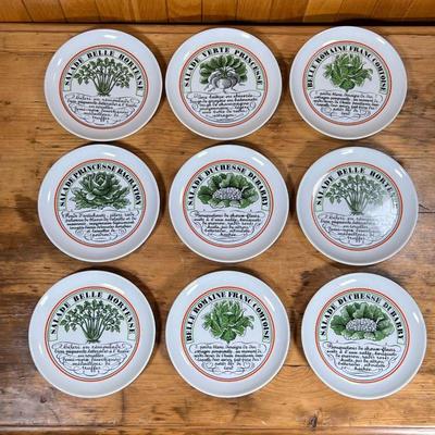 (9pc) CHAUVIGNY SALAD PLATES  |
French Porcelaine Chauvigny / D'Auteuil salad plates designed by Jacques Lobjoy, decorated with...