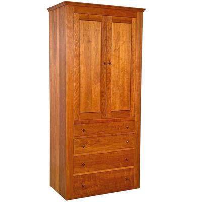 THOMAS MOSER CHERRY CABINET  |  
Having cabinet doors, revealing an interior with adjustable shelves, and hanging rod over for graduated,...