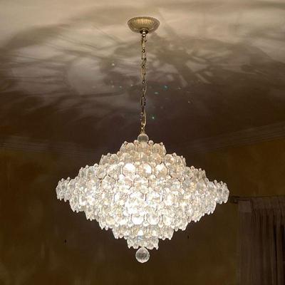 SCHONBEK "BARONET" CHANDELIER  |  
French Mid-Century modern Swarovski crystal drop chandelier having 7 rows of concentric...