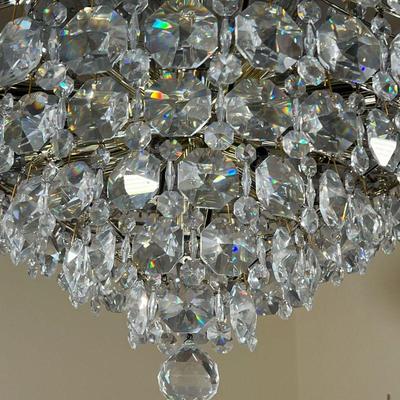 SCHONBEK "BARONET" CHANDELIER  |  
French Mid-Century modern Swarovski crystal drop chandelier having 7 rows of concentric...