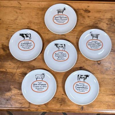 (6pc) D'AUTEUIL CHEESE PLATES  |
Porcelaine D'Auteuil regional cheese plates showing different cows and sheep and describing...