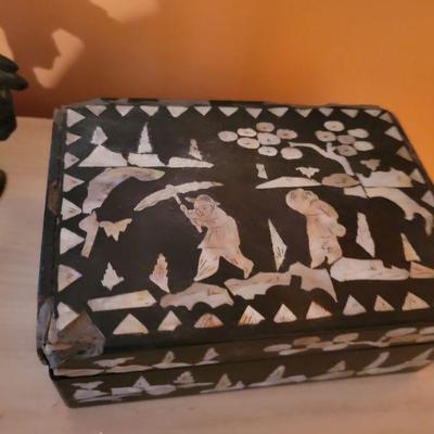 mother of pearl inlay trinket box