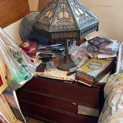 Antique PLBG Arts & Crafts Movement Pittsburgh Lamp, Brass & Glass Co. Slag Glass Panel Table Lamp. There are two of these lamps...