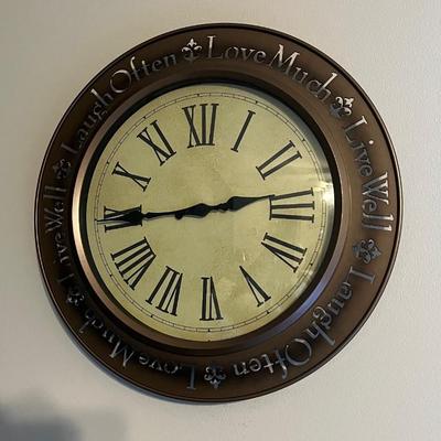 One of two wall clocks.