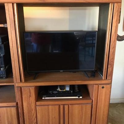 $299 mid-century Entertainment center64 X 22 X 57"