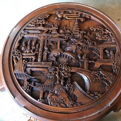 $295 Japanese carved table and 4 stools 36 X20"
It comes with fitted glass