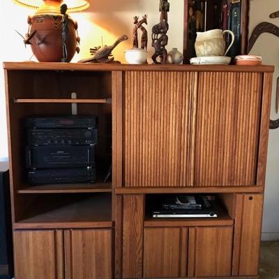 $299  mid-century Entertainment center64 X 22 X 57"