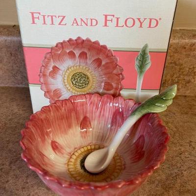 Fitz & Floyd dip bowl with spoon