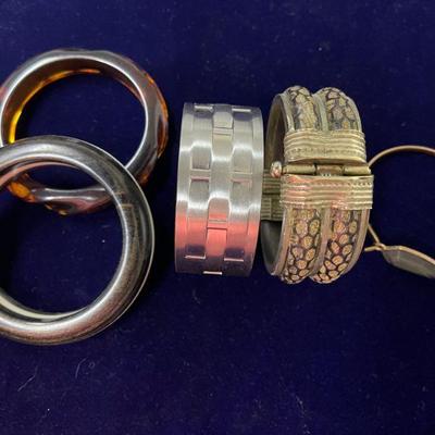 gold tone basket weave cuff , gold tone cuff bracelets /2 plastic bangle bracelets