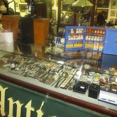 Misc Antique Silverplated wares, Limoges Trinket Boxes, Etc