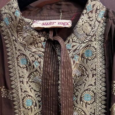 East Indian vintage belted tunic - detail