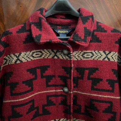 Woolrich Wool coat with silver Native American style buttons