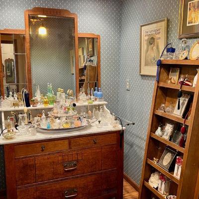Extensive perfume bottle collection