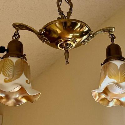 Tulip shade antique ceiing light