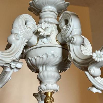 White porcelain small chandelier
