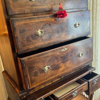 Antique Highboy chest detail